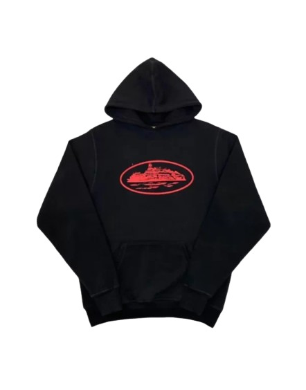 Sweat à capuche Corteiz Alcatraz Noir Rouge
